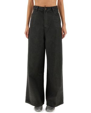 Alysi "Super Flare" Denim Trousers - Black