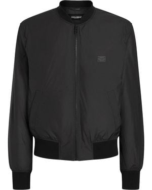 Dolce & Gabbana Bomberjack Met Logoplakkaat - Zwart