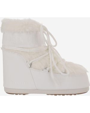 Moon Boot Icon Low Faux Fur Ankle Boots - White