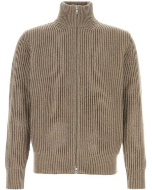 MM6 by Maison Margiela Cappuccino Wool Blend Cardigan - Natural