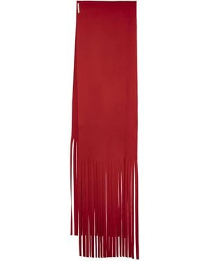 Sportmax Avocado Langer Schal mit Fransen - Rot