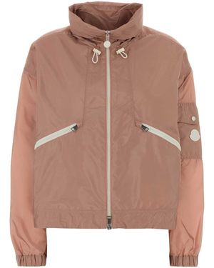 Moncler Powder Pink Nylon Marmacy Windbreaker - Brown