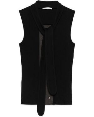 Lemaire Asymmetrical Fitted Top - Black
