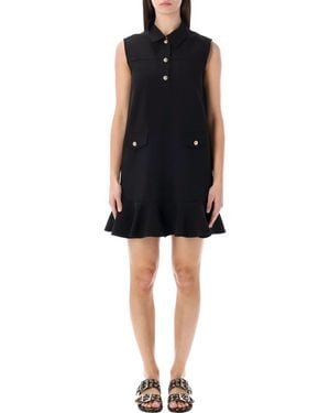 Ganni Twill Suiting Mini Dress - Black