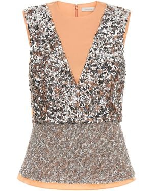 Rabanne Top de lentejuelas de - Gris