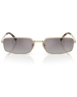 Prada Sonnenbrille Pra60 S Zvn30 C Pale Gold/Blue Gradient Silver Mirror Damen - Grau
