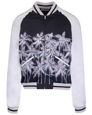 Palm Angels Casual Printed Bomber - Blau