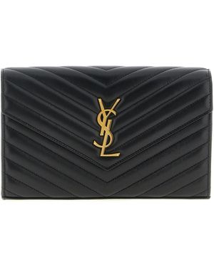 Saint Laurent 'Cassandre' Wallet On Chain - Black