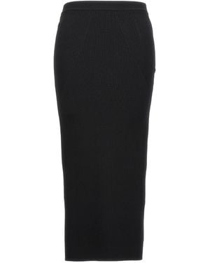 McQueen Bleistiftrock Aus Geripptem Strick - Schwarz