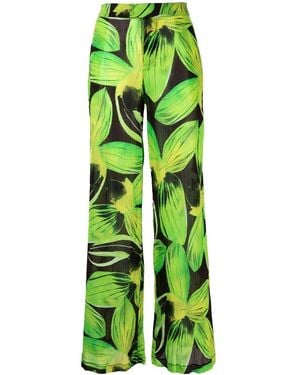 Louisa Ballou Printed Wide Leg Pants - Green