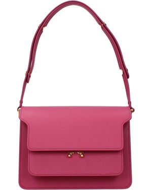 Marni Fuchsia Leather Shoulder Bags - Pink