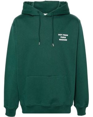 Drole de Monsieur Bold Slogan Hoodie - Green