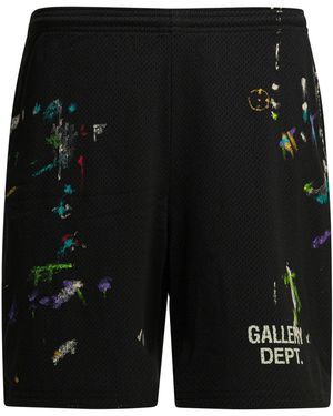 GALLERY DEPT. Bermuda Shorts With Artistic Paint Splatter - Schwarz
