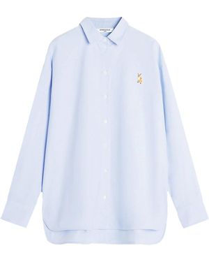 Maison Kitsuné Lady Fox Blouse Met Borduurwerk - Blauw