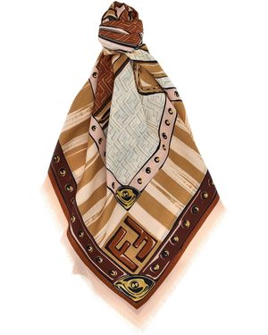 Fendi Schal "Iconic Bags" - Natur