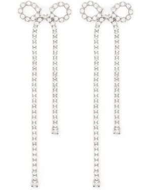 Self-Portrait Crystal Drop Earrings - White