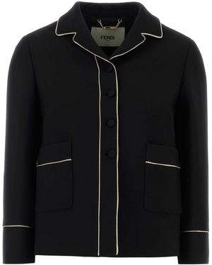 Fendi Wool Blend Blazer - Black