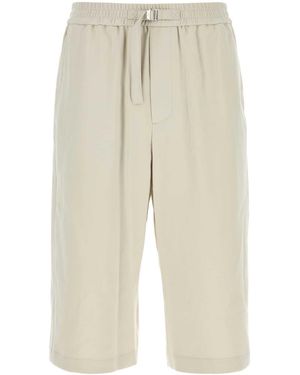 Ami Paris Chalk Cotton Bermuda Shorts - White