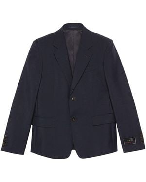 Gucci Wool Single-Breasted Suit - Blue