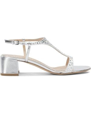 Ninalilou Crystals Leather Sandals - White
