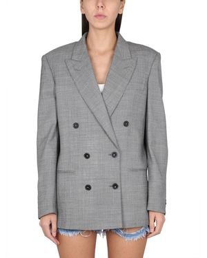 Stella McCartney Oversized Double-breasted Blazer - Grey