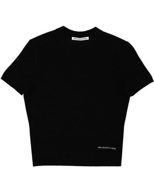 T By Alexander Wang Logo T-Shirt Wool T-Shirts - Black
