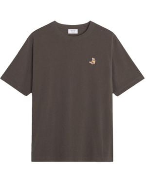 Maison Kitsuné Embroidered T-Shirt - Grey