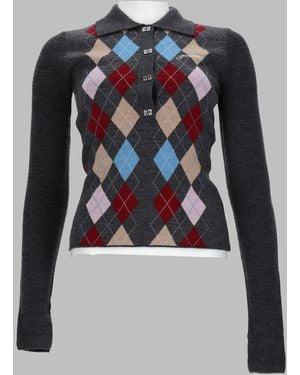 Ganni Slim Fit Polo Jumper For - Grey
