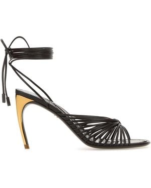 Ferragamo Dark Leather Atena Sandals - Black