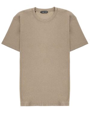 Tom Ford Lyocell And Cotton T-Shirt - Natural