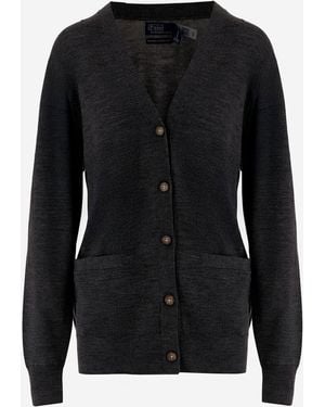 Polo Ralph Lauren Wool Cardigan With Pockets - Black