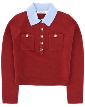 Self-Portrait Top Polo - Red