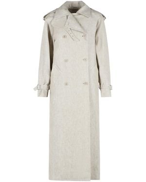 Max Mara Double-Breasted Duster - Grey