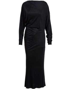KHAITE Oron Gathered Long-sleeve Dress - Black