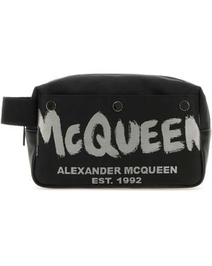 McQueen Fabric Mc Queen Graffiti Beauty Case - Black