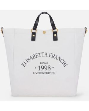 Elisabetta Franchi Tas Van Canvas - Wit