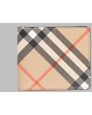 Burberry Leather-Feel Wallet With Secure Closure - Grey