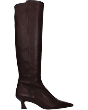 Stuart Weitzman 5050 Boots /Raspberry Leather - Brown