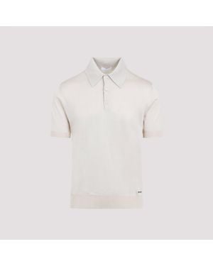 Prada Sand Silk Polo Shirt - White