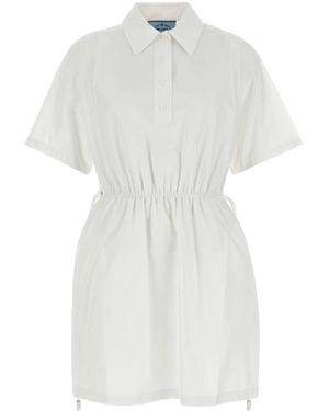 Prada Poplin Shirt Dress Cotton - White