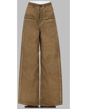 Uma Wang Wide-Leg Cotton Pants - Natural