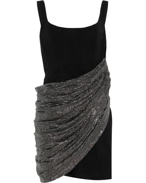 GIUSEPPE DI MORABITO Crystal Draped Mini Dress - Black