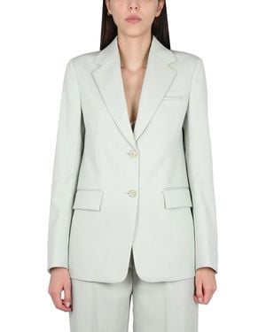 Lanvin Single-Breasted Blazer With Notched Lapels - White