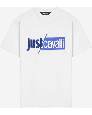 Just Cavalli Cotton T-Shirt - Blue