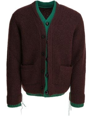 Sacai Wool Blend Cardigan - Black