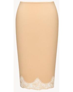 Saint Laurent Jupe Crêpe De Chine De Soie - Wit