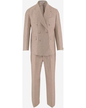 Tagliatore Double Breasted Suit - Natural