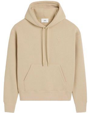 Ami Paris Boxy geprägtes Hoodie - Natur