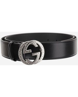 Gucci Gg Ledergürtel - Schwarz