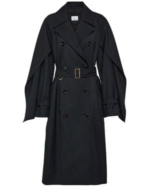 Burberry Mischwolle -Trenchcoat - Schwarz
